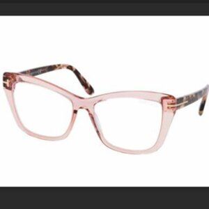 Tom Ford TF 5638 -B Shiny Transparent Pink Vintage Pink Havana 072 Eyeglasses